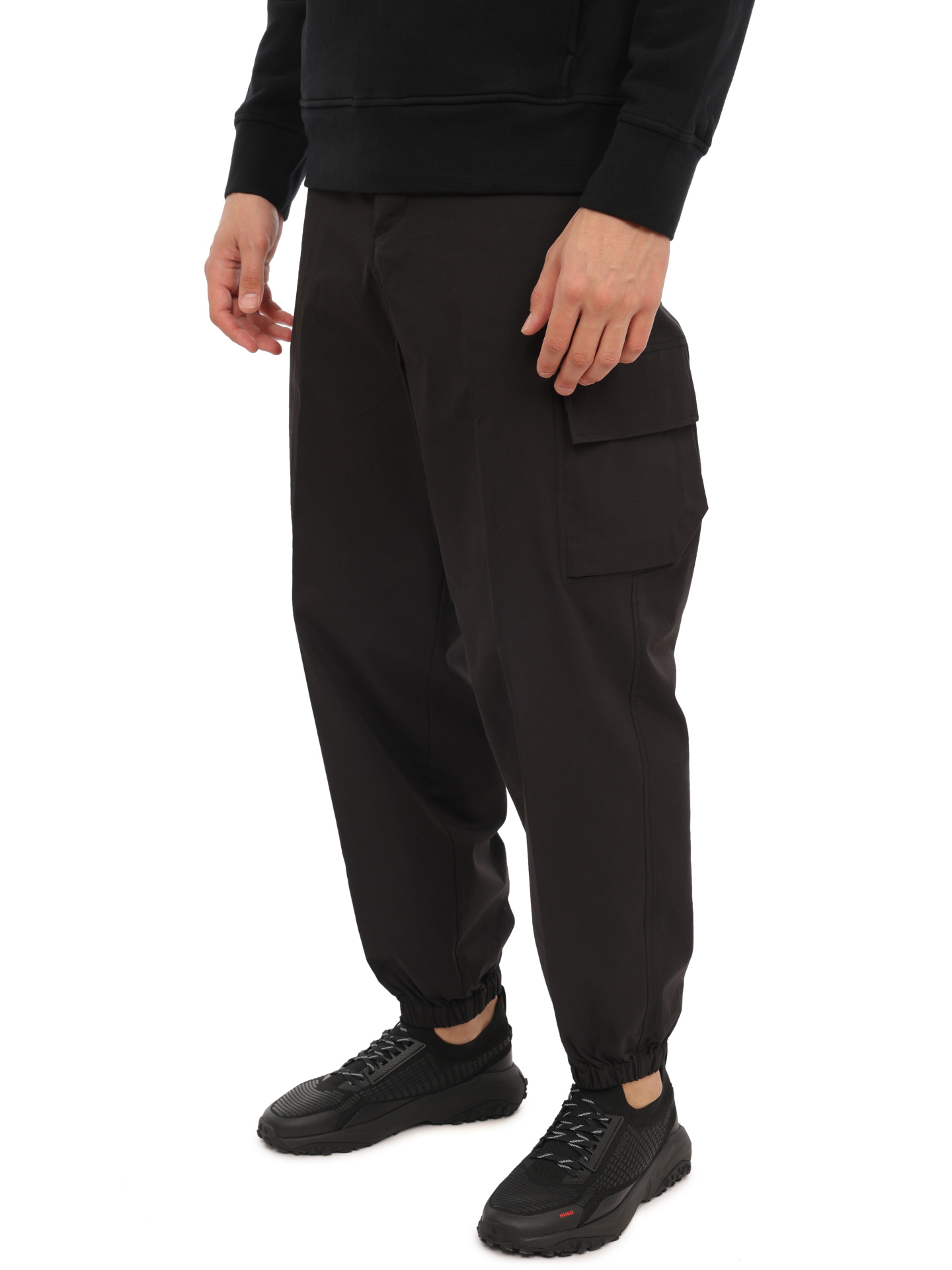 Брюки темно-серые из легкой ткани с манжетами и нашитыми карманами по бокам — купить в интернет-магазине Verdistore