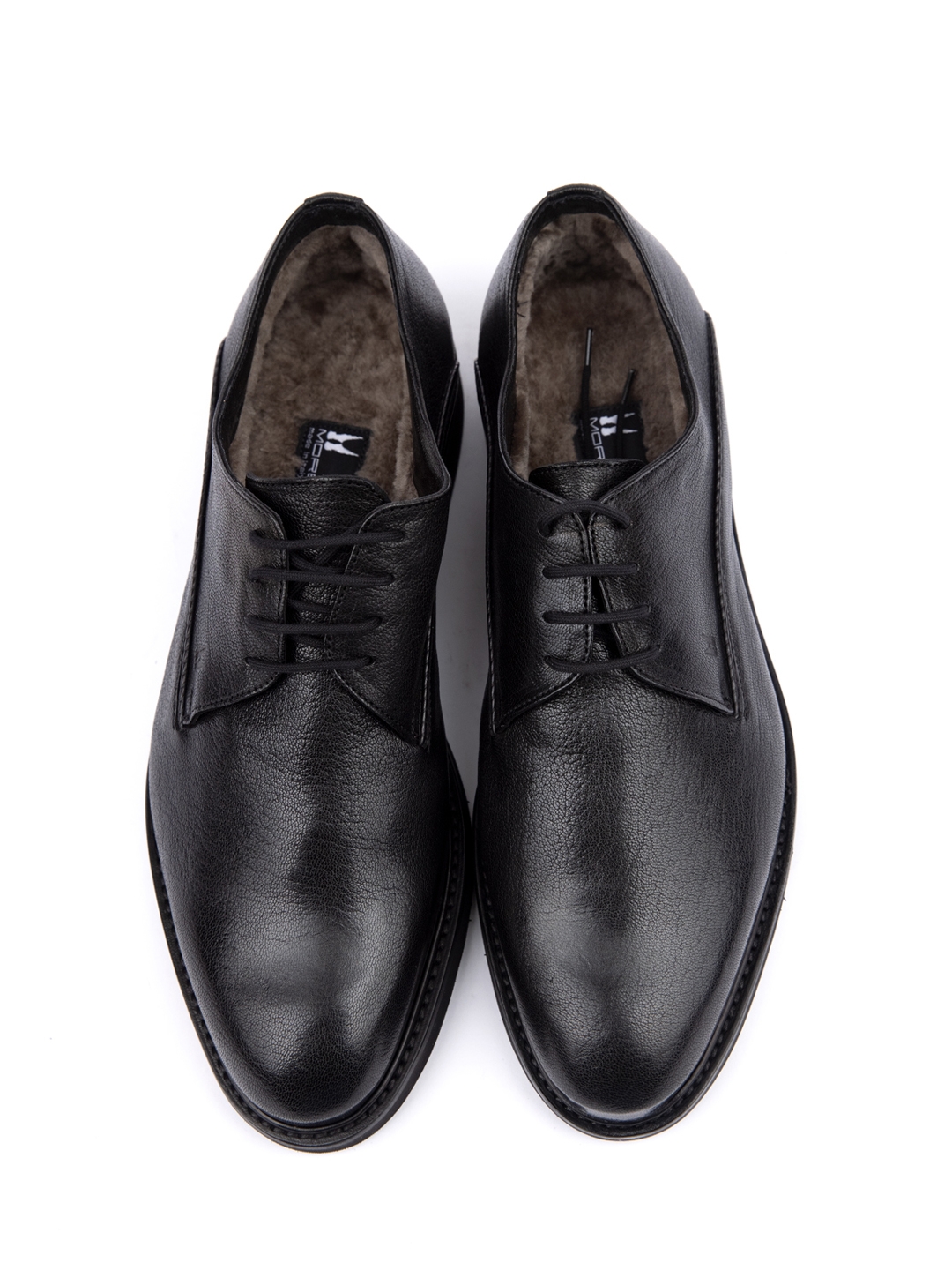 Кожаные дерби черные из гладкой кожи — купить в интернет-магазине Verdistore