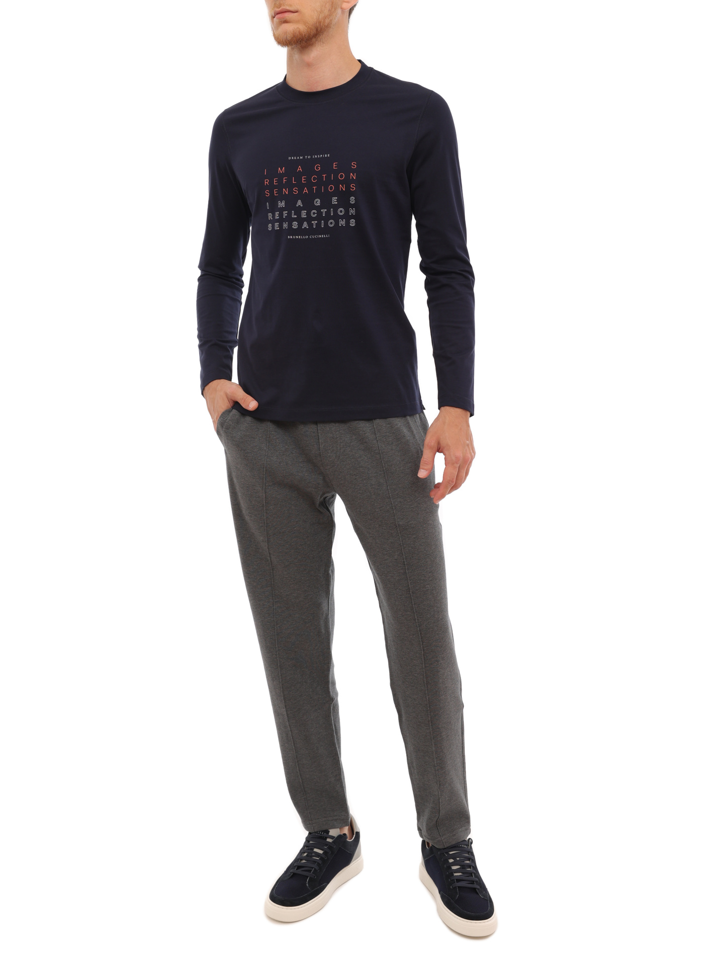 Лонгслив Brunello Cucinelli M0T618730 CJM32 хлопковый мужской — купить в интернет-магазине Verdistore