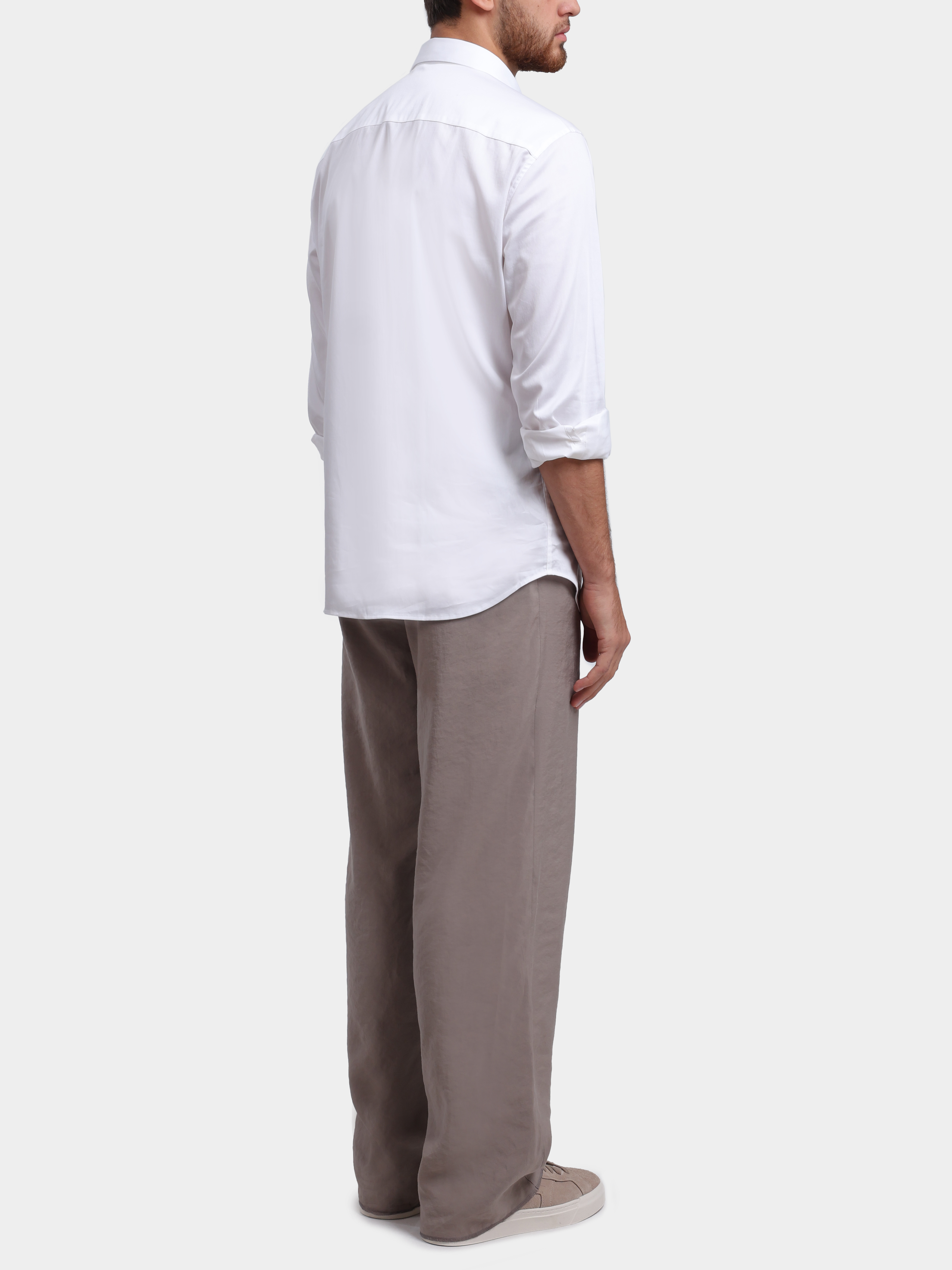 Брюки Emporio Armani EM005059 TE20387 U6266 бежевые мужские прямого кроя — купить в интернет-магазине Verdistore