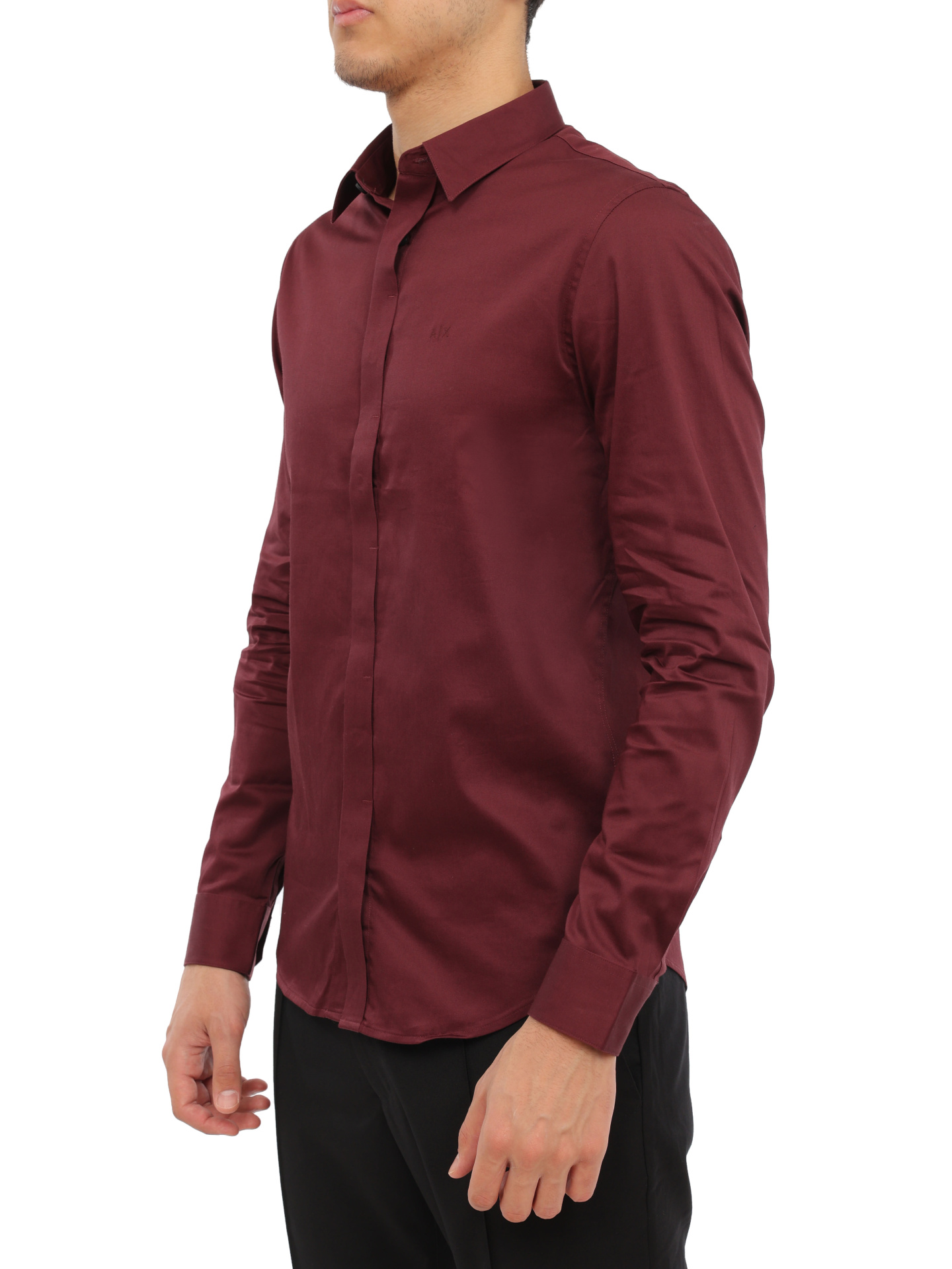 Рубашка Armani Exchange 8NZCBD ZN10Z 14AU бордовая мужская из хлопка — купить в интернет-магазине Verdistore