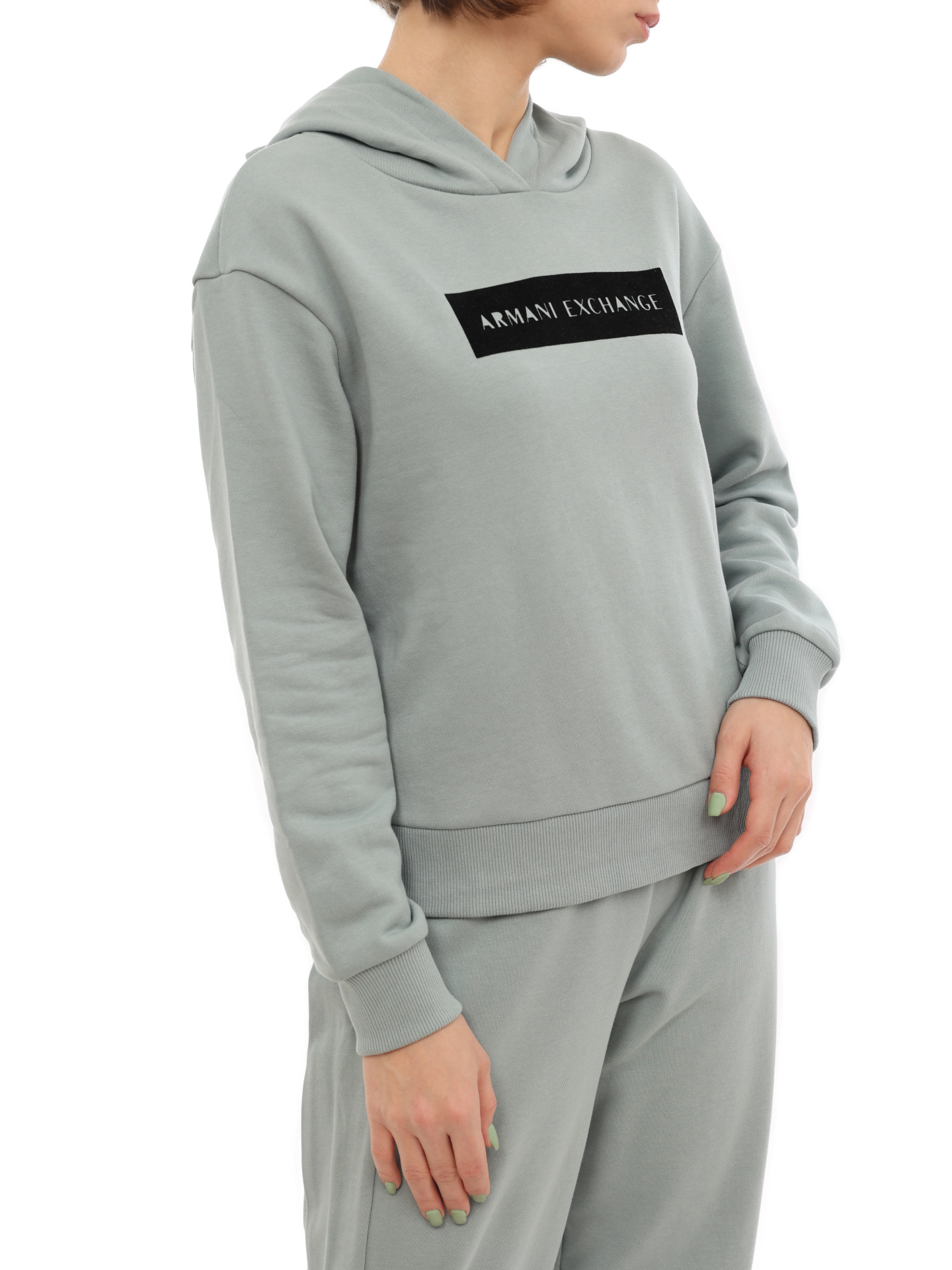 Худи Armani Exchange 6LYM10 YJE5Z 1872 голубое женское  — купить в интернет-магазине Verdistore