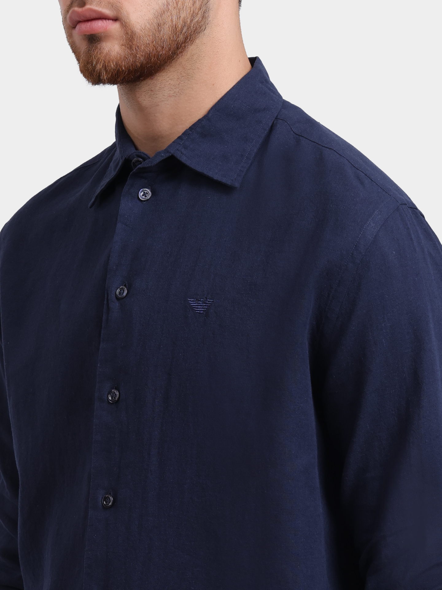 Рубашка Emporio Armani EM000099 TE20550 UB109 темно-синяя мужская — купить в интернет-магазине Verdistore