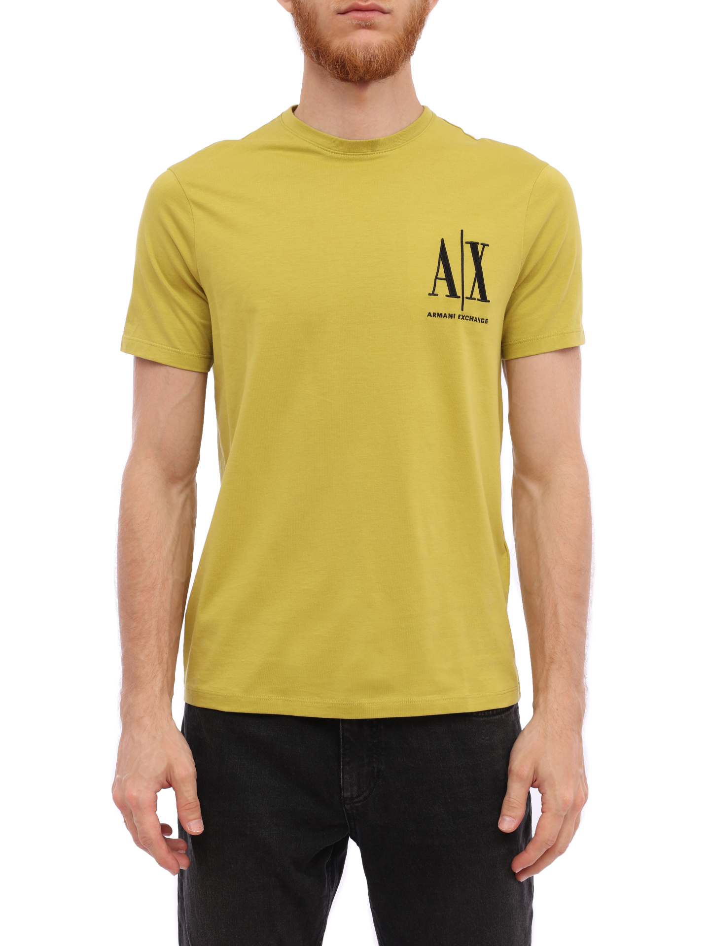Футболка Armani Exchange 8NZTPH ZJH4Z 1883 светло-зеленая мужская с логотипом — купить в интернет-магазине Verdistore