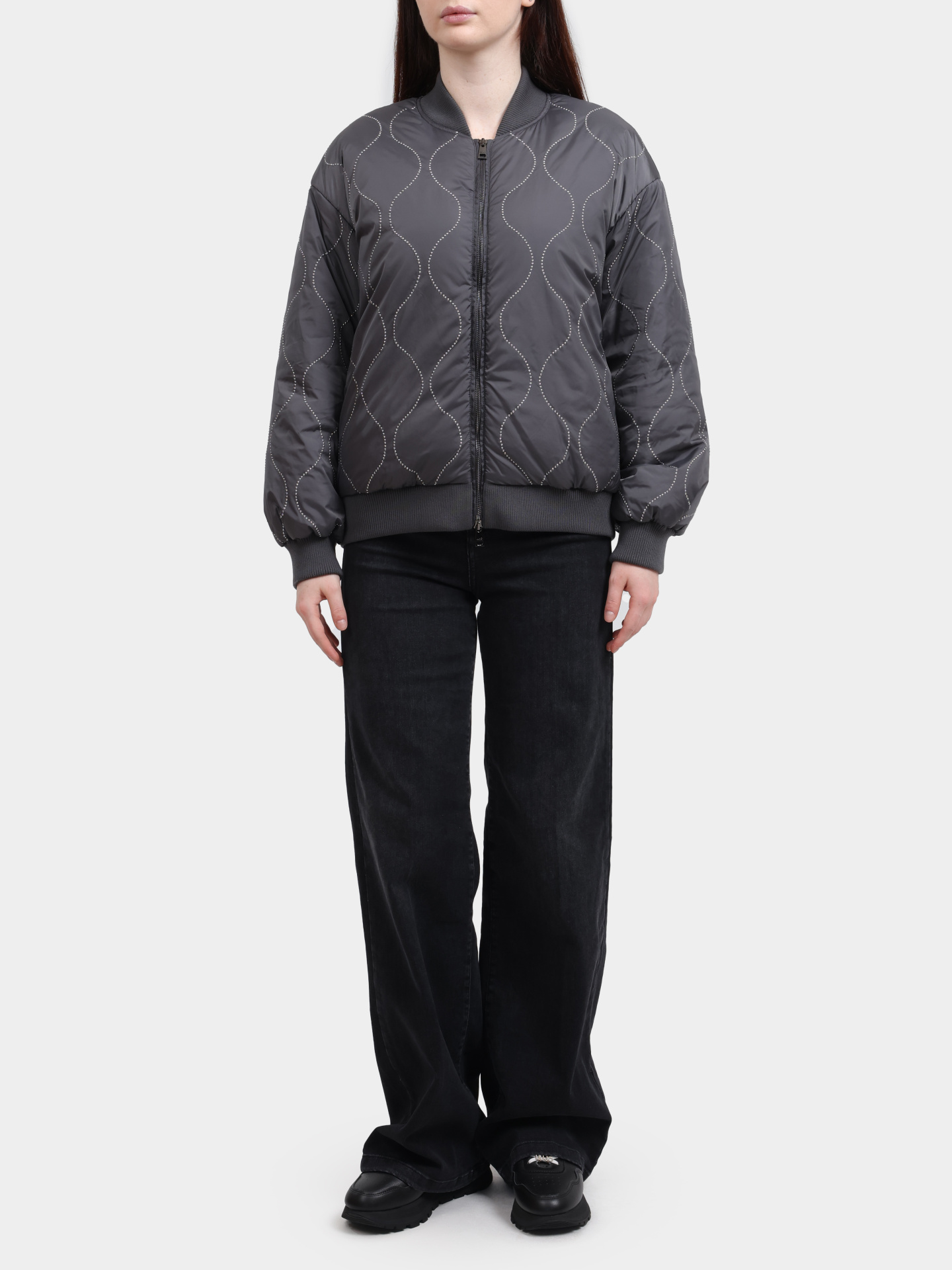 Бомбер Liu-Jo CF5237 T2802 09001 серый женский — купить в интернет-магазине Verdistore