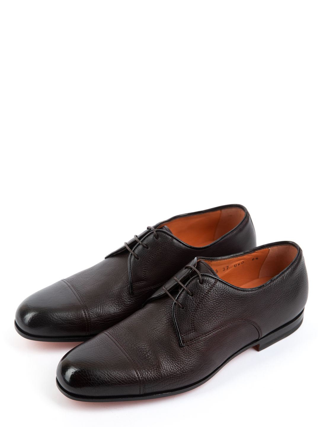 Дерби бордовые из мягкой кожи с отрезным миндалевидным мысом  — купить в интернет-магазине Verdistore