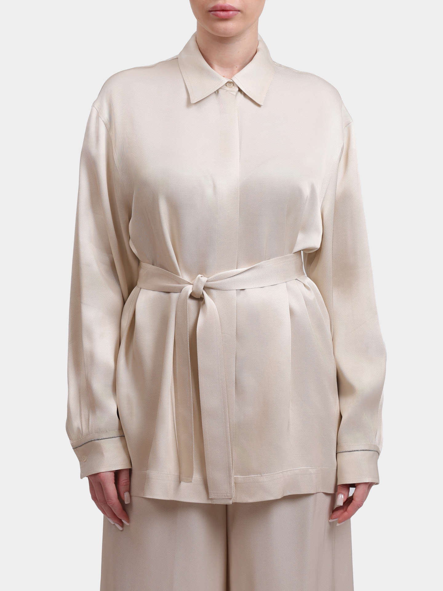 Блузка S06074A 02245 43 молочная женская с поясом — купить в интернет-магазине Verdistore