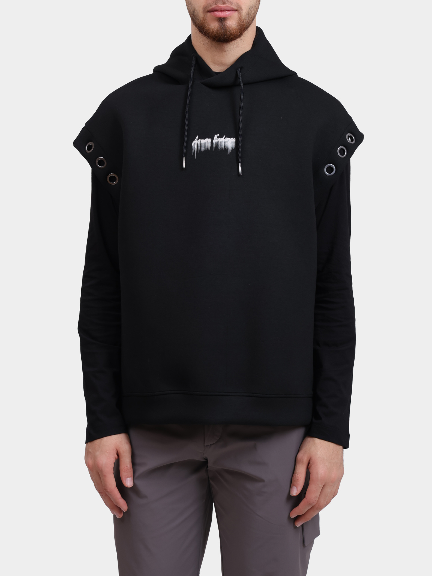 Худи Armani Exchange XM001384 AF18746 UC001 черное мужское — купить в интернет-магазине Verdistore