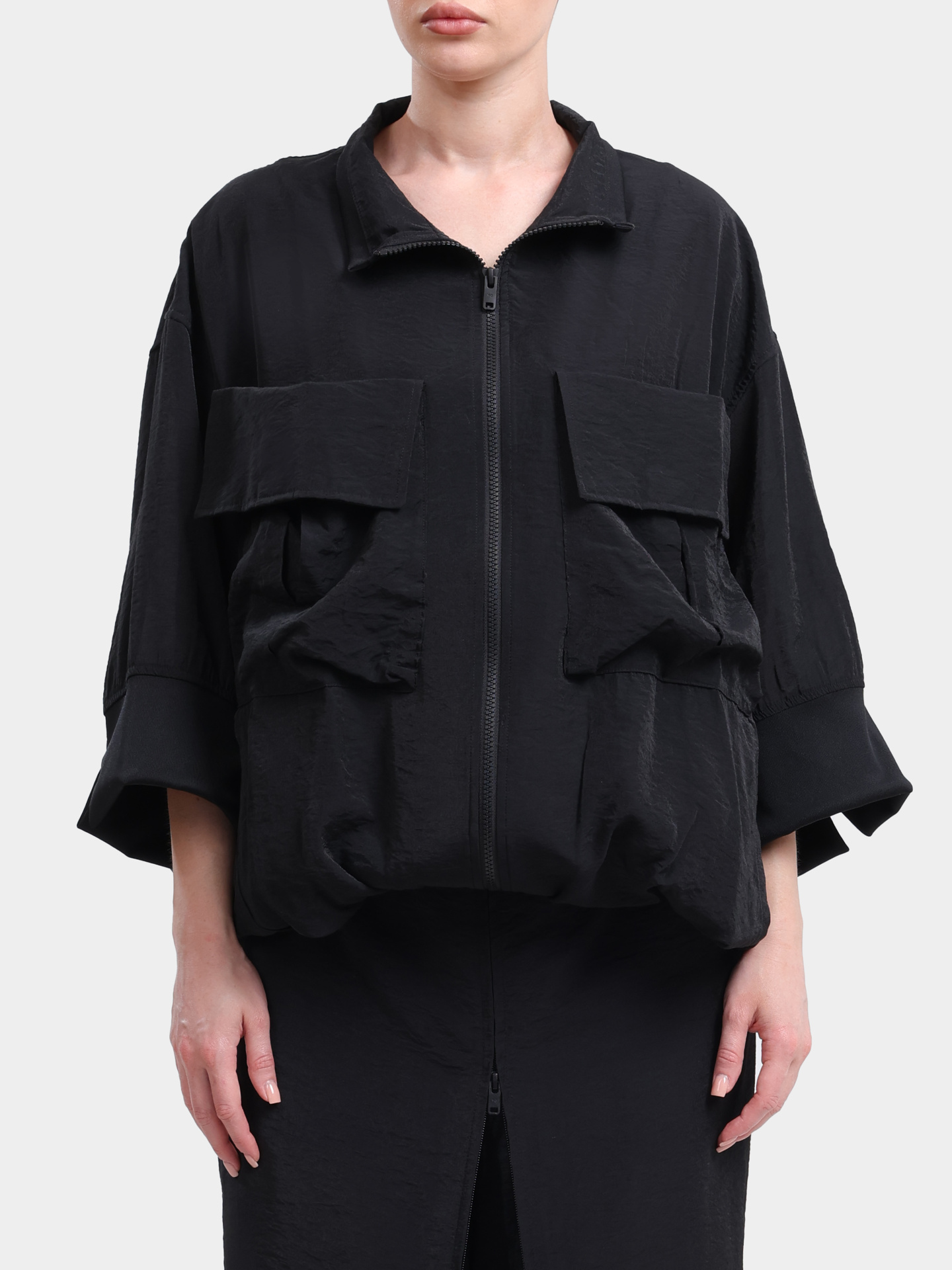 Мастерка Y-3 KH0425 BLACK черная женская с накладными карманами — купить в интернет-магазине Verdistore