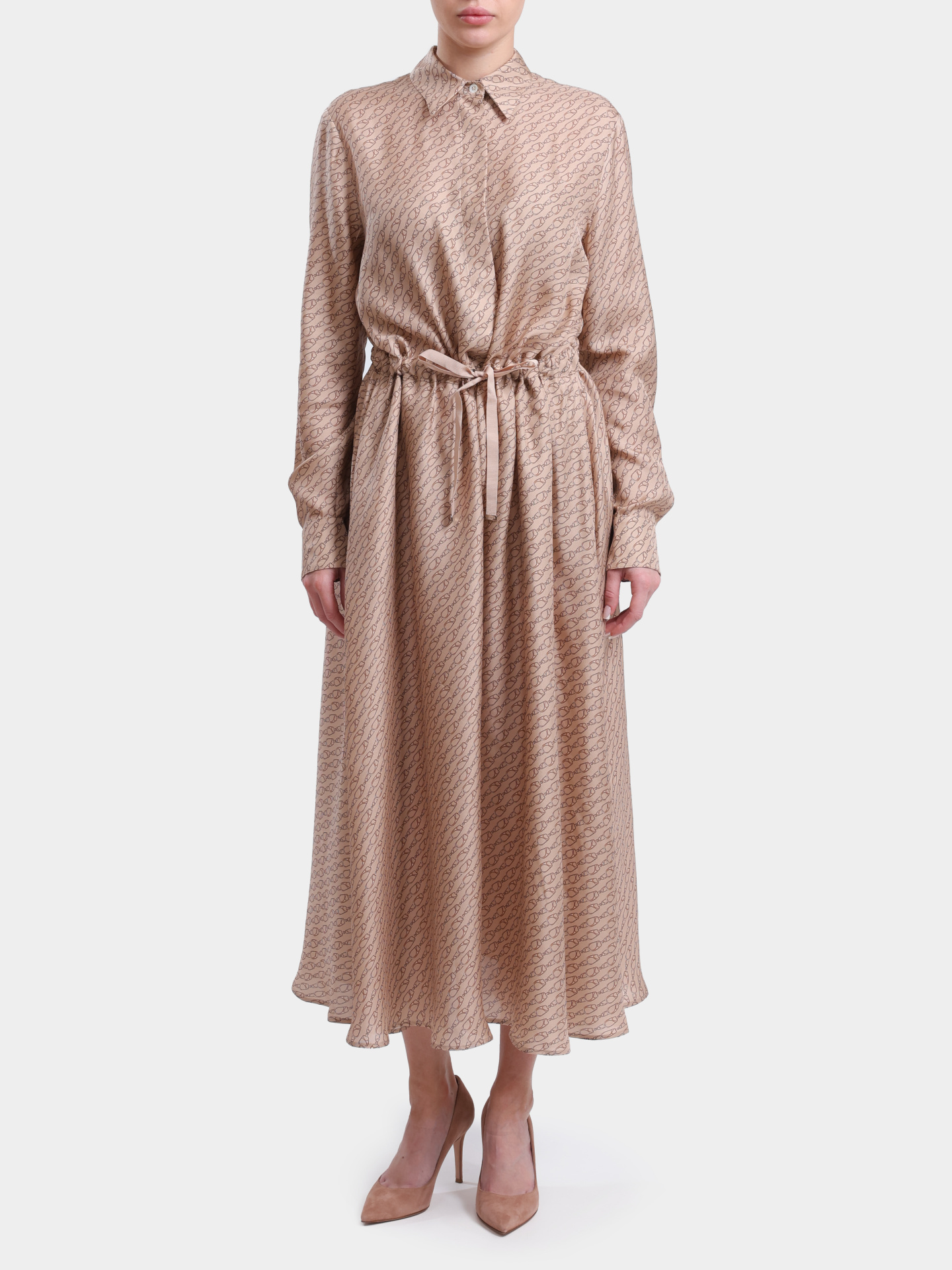 Платье Herno AB000062D 16009P 1985 женское шелковое с принтом цепей — купить в интернет-магазине Verdistore