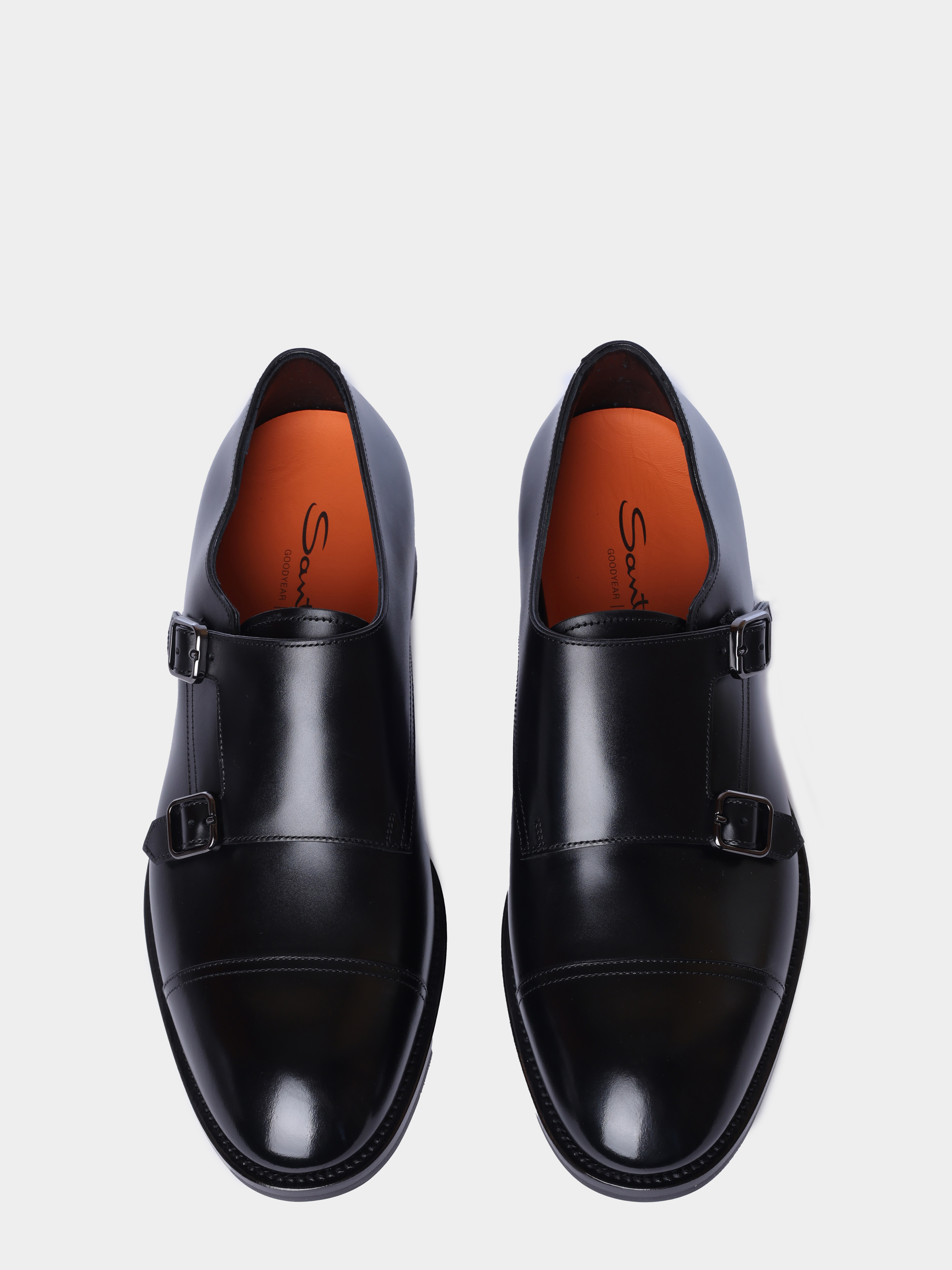 Монки Santoni MCJG19402PI5HNTGN01 кожаные мужские — купить в интернет-магазине Verdistore