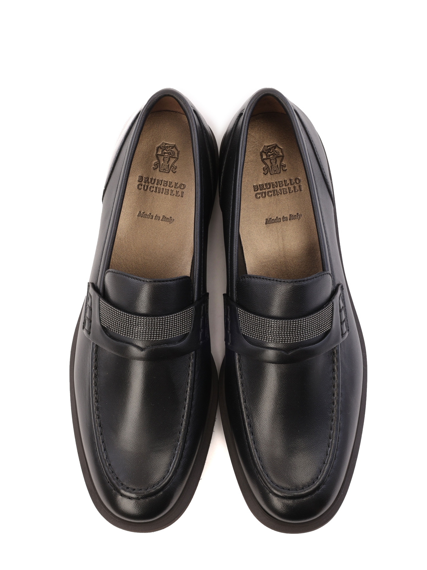 Лоферы Brunello Cucinelli MZNAGB1213 C101 черные женские из кожи — купить в интернет-магазине Verdistore
