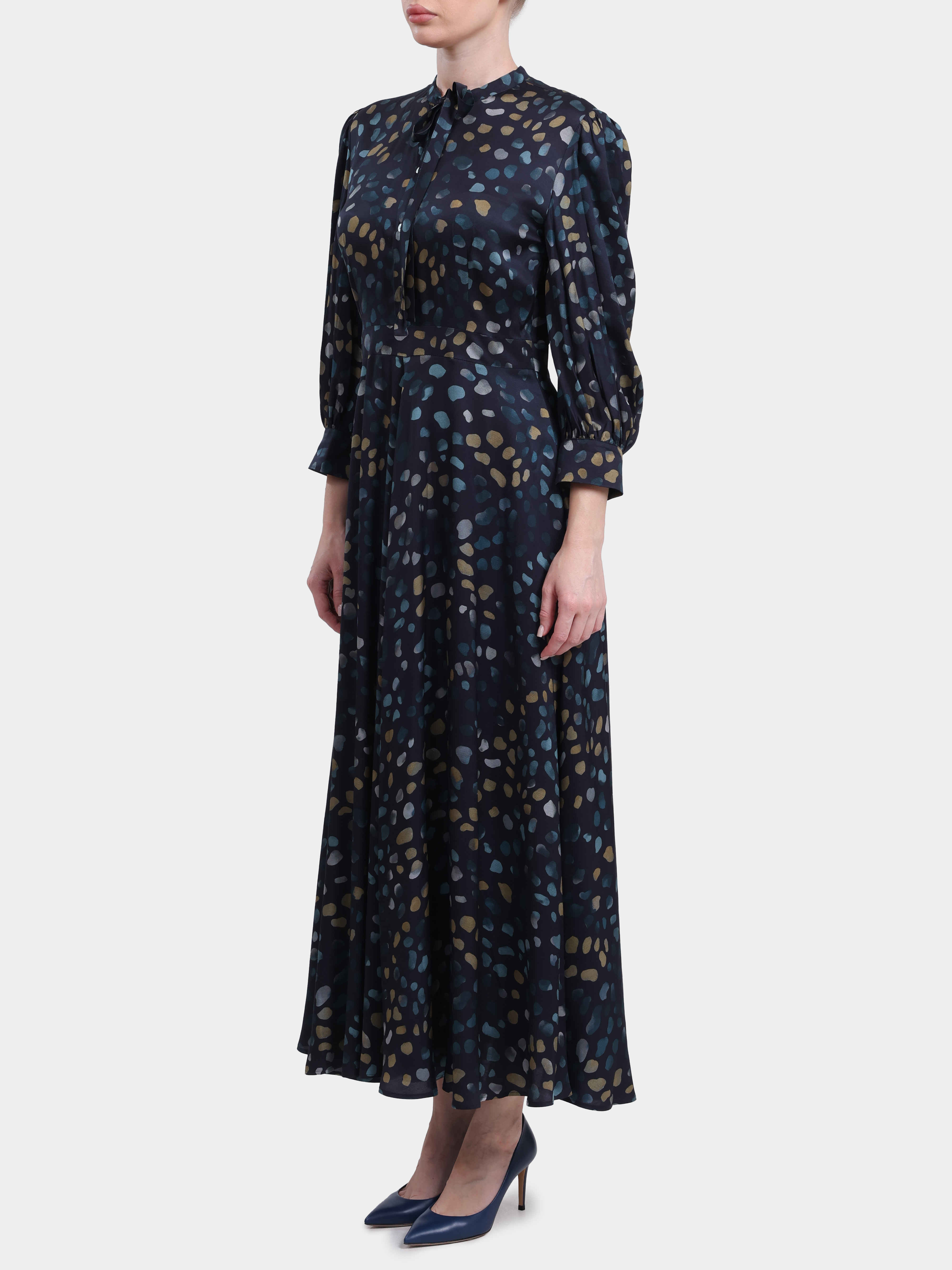 Платье MARELLA MLLFULCRO 001 синее женское из вискозы — купить в интернет-магазине Verdistore