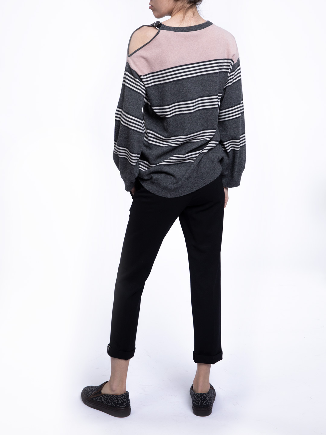 Джемпер Brunello Cucinelli M12143300 полосатый женский — купить в интернет-магазине Verdistore