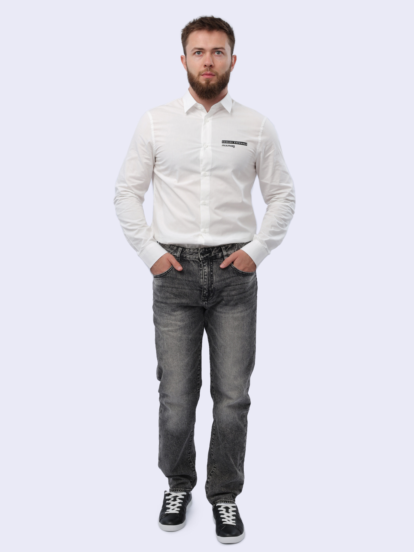 Джинсы Armani Exchange 8NZJ16 Z1KQZ 0204 серые мужские с потертостями — купить в интернет-магазине Verdistore