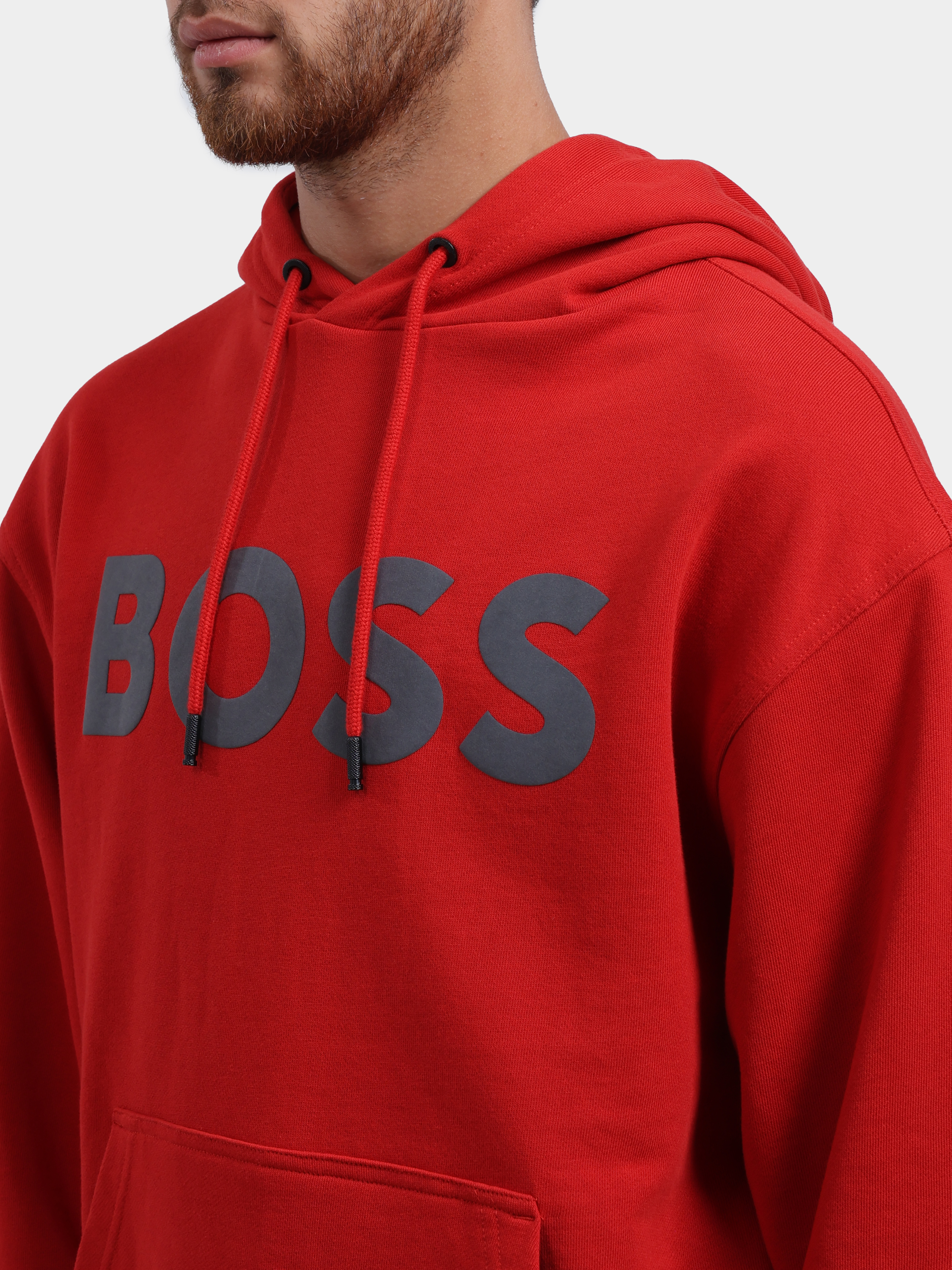 Толстовка Boss 50487134 624 красная мужская хлопковая — купить в интернет-магазине Verdistore