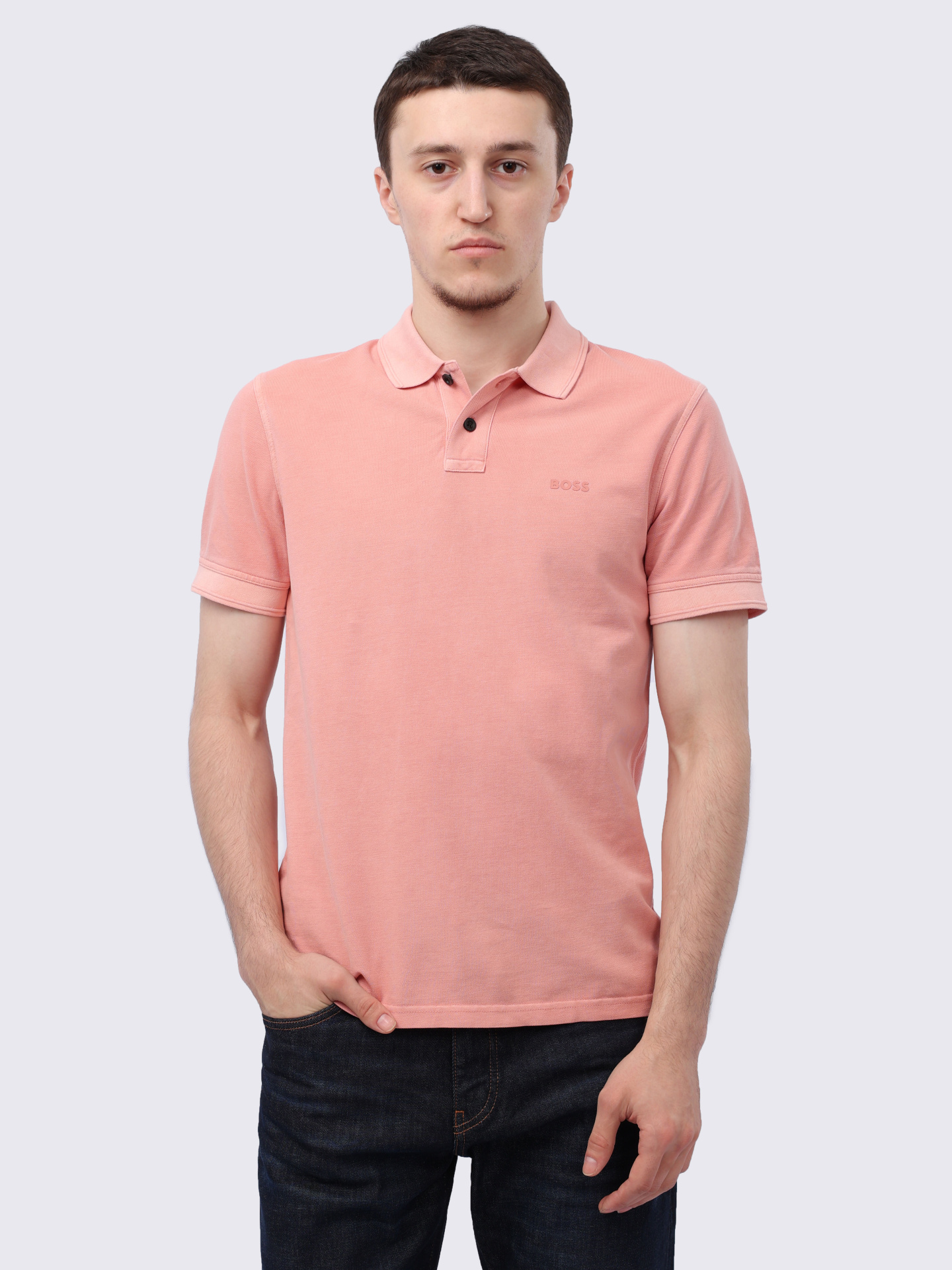 Поло Boss 50507813 695 розовое мужское из хлопка — купить в интернет-магазине Verdistore