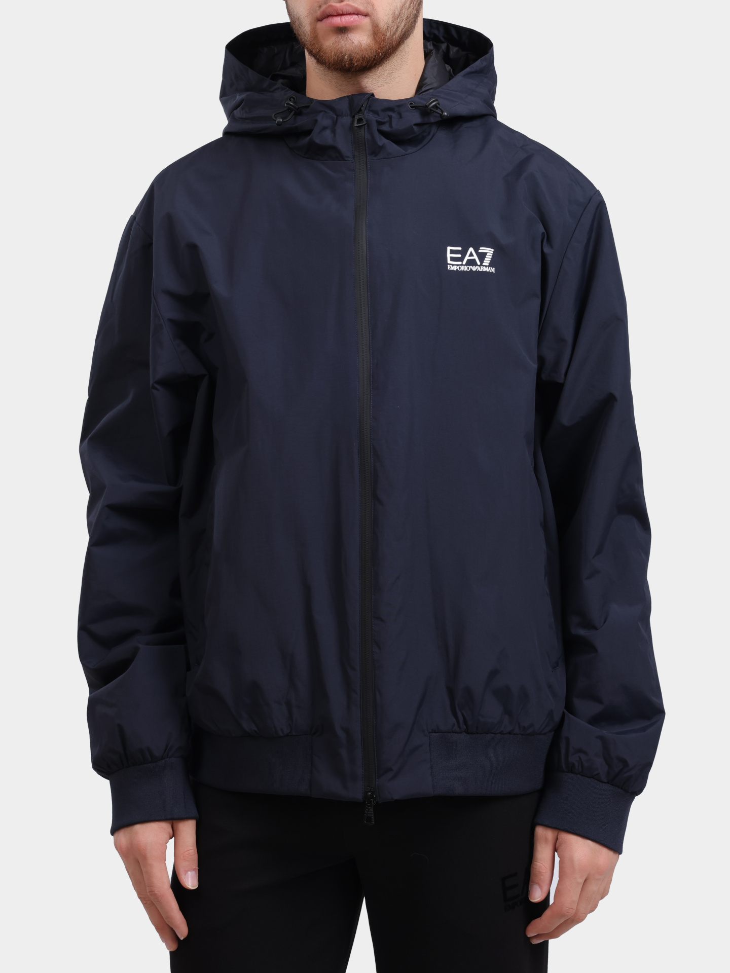 Ветровка EA7 8NPB21 PNFZZ синяя мужская с капюшоном — купить в интернет-магазине Verdistore