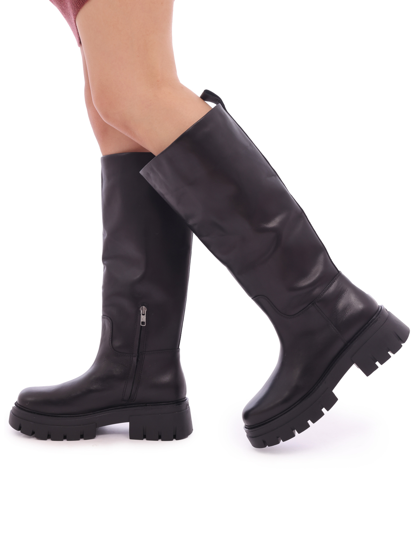 Сапоги ASH LUCKY 001 черные женские с широким голенищем — купить в интернет-магазине Verdistore