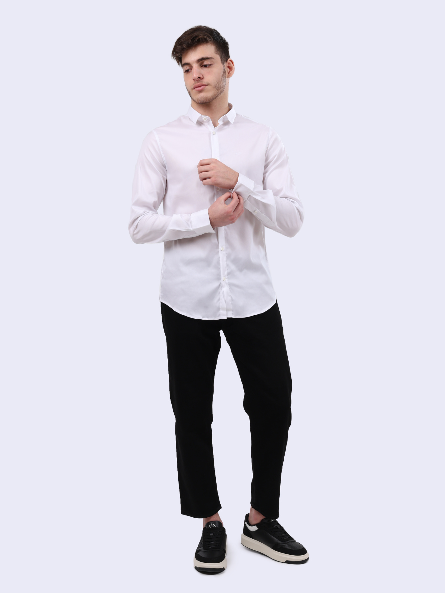 Рубашка Armani Exchange 8NZC49 ZNYXZ 1100 белая мужская — купить в интернет-магазине Verdistore