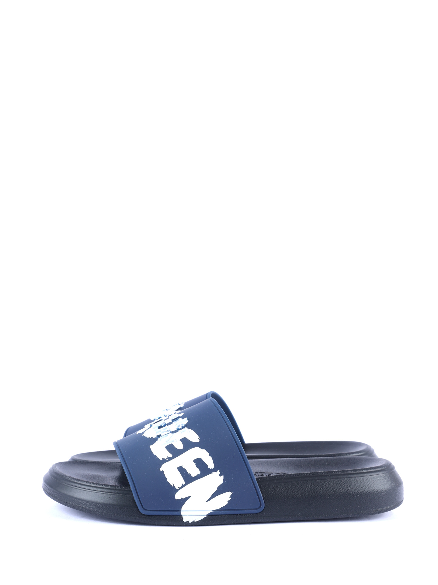 Шлепанцы Alexander McQueen 682490 W4QS3 4478 резиновые мужские темно-синие — купить в интернет-магазине Verdistore