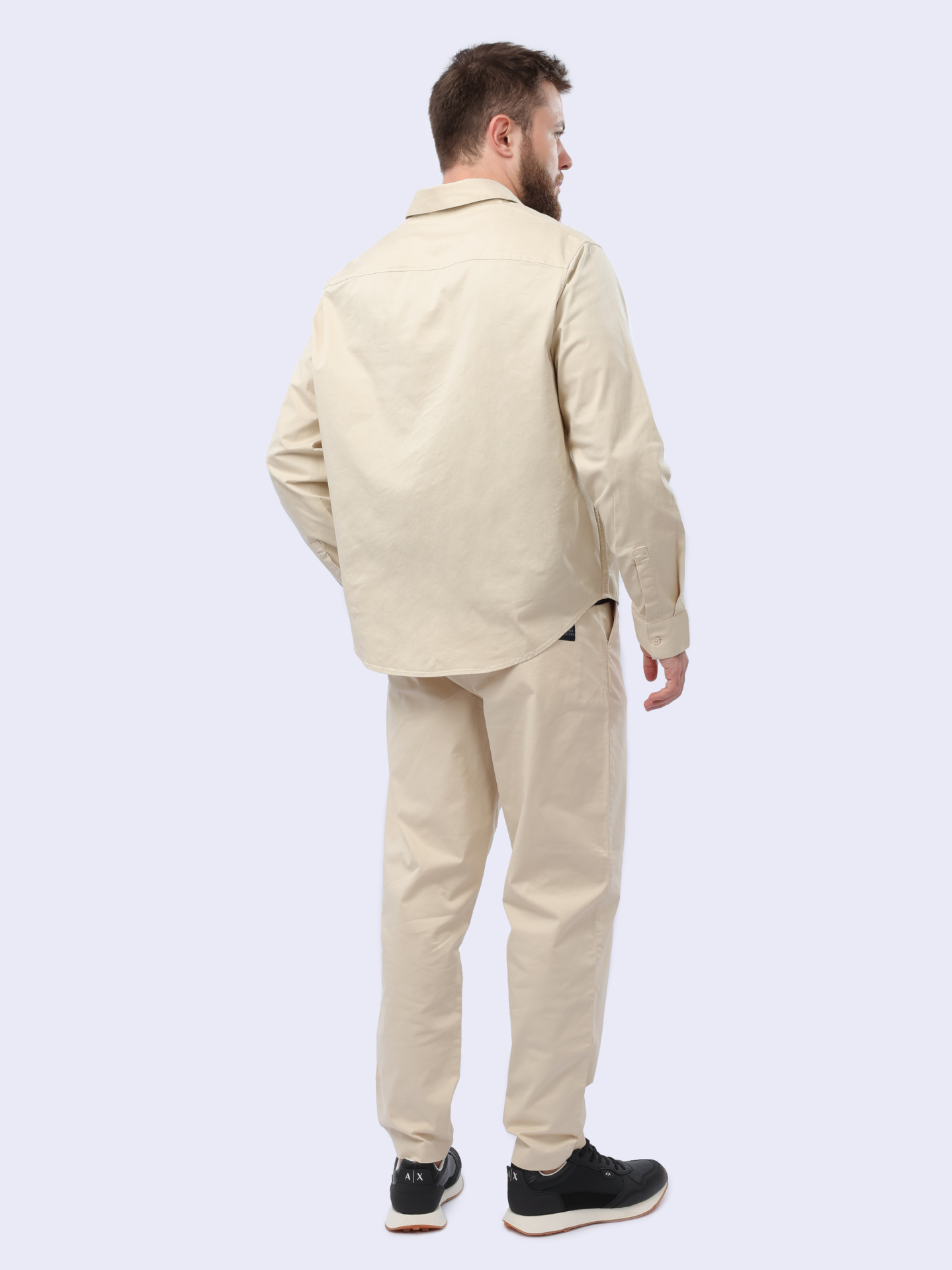 Рубашка Armani Exchange 3DZC06 ZN3TZ 1792 бежевая мужская на молнии — купить в интернет-магазине Verdistore