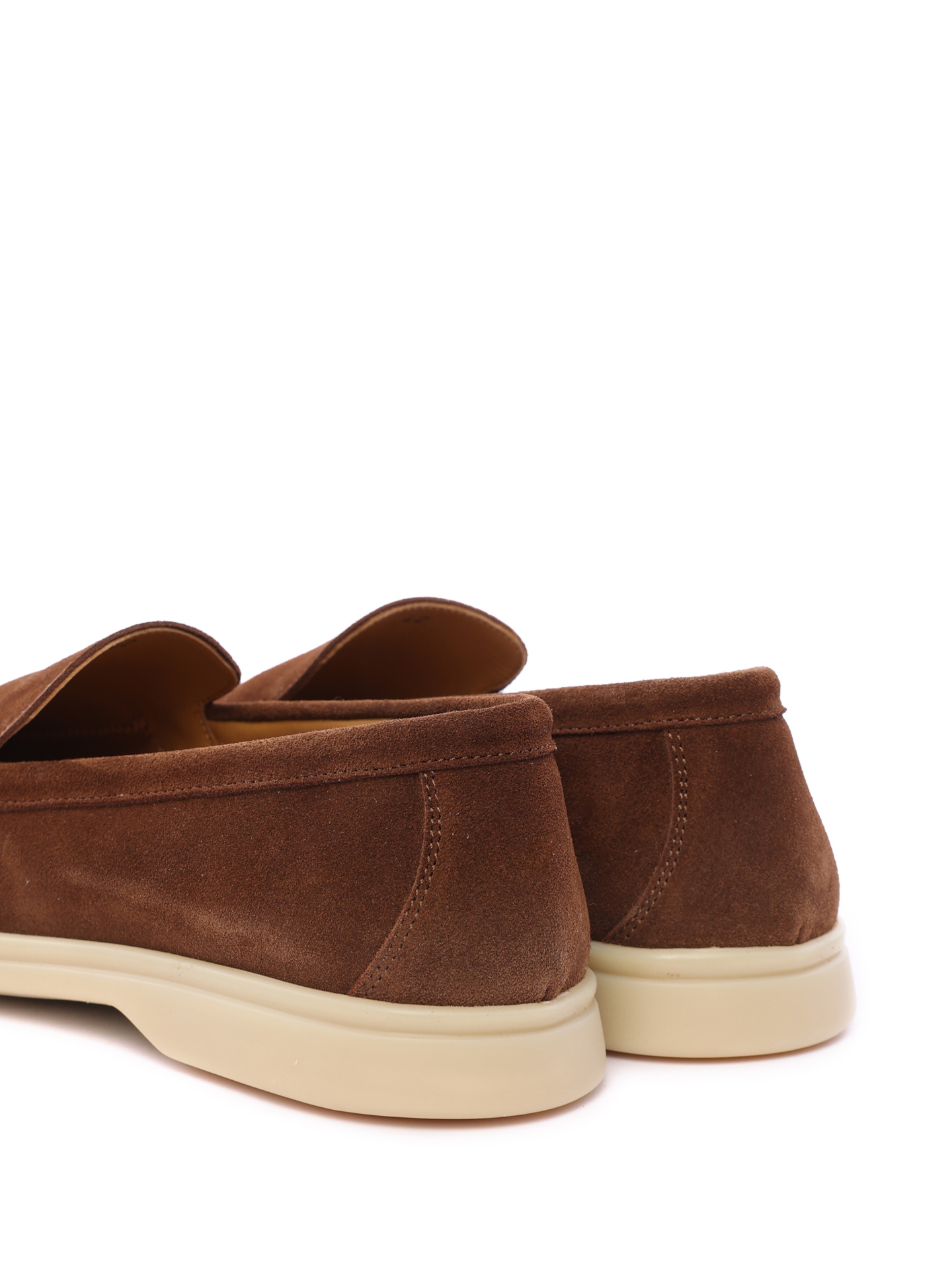 Туфли коричневые замшевые на бежевой подошве — купить в интернет-магазине Verdistore