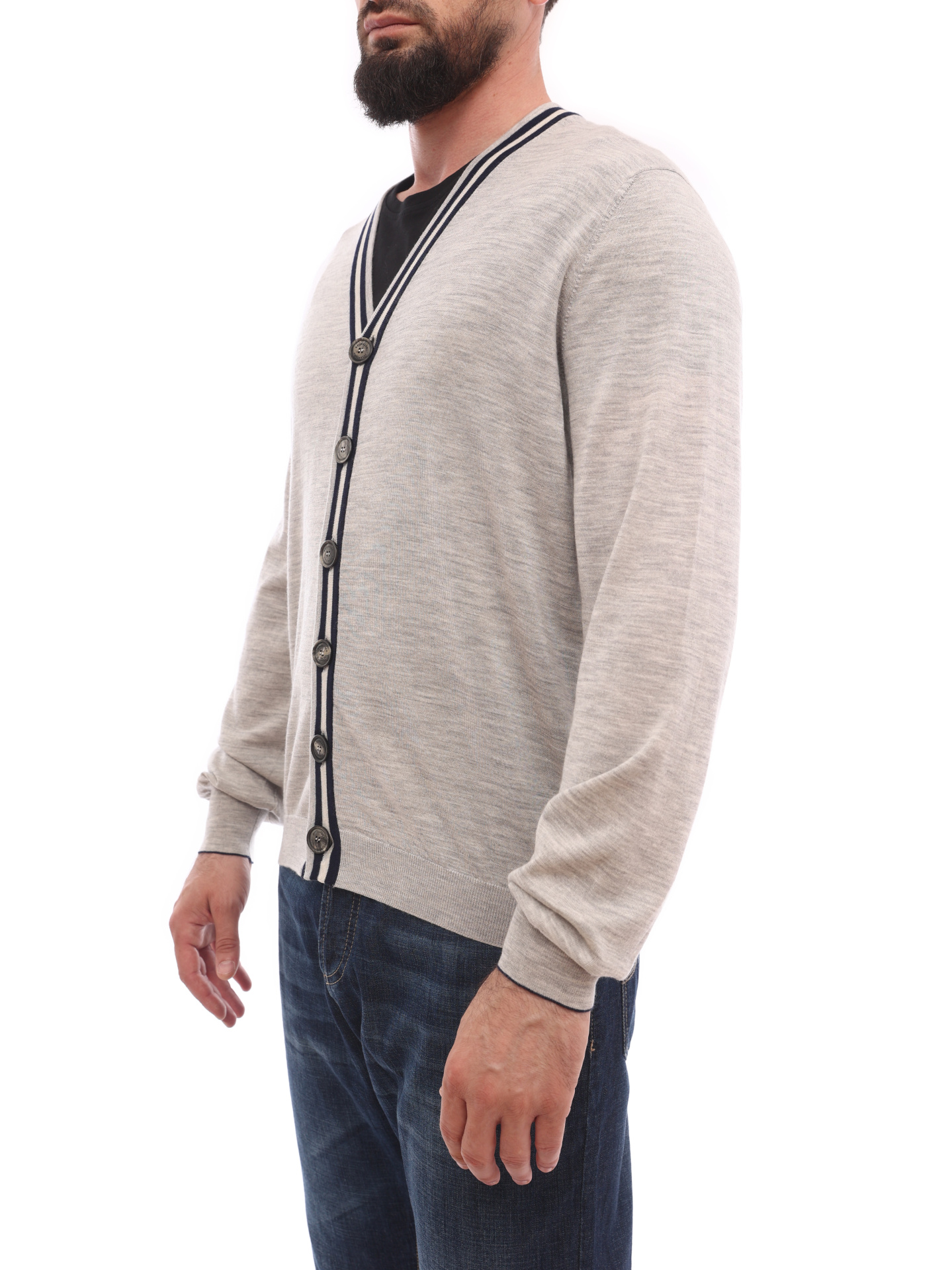 Кардиган Brunello Cucinelli M24800306 серый мужской — купить в интернет-магазине Verdistore