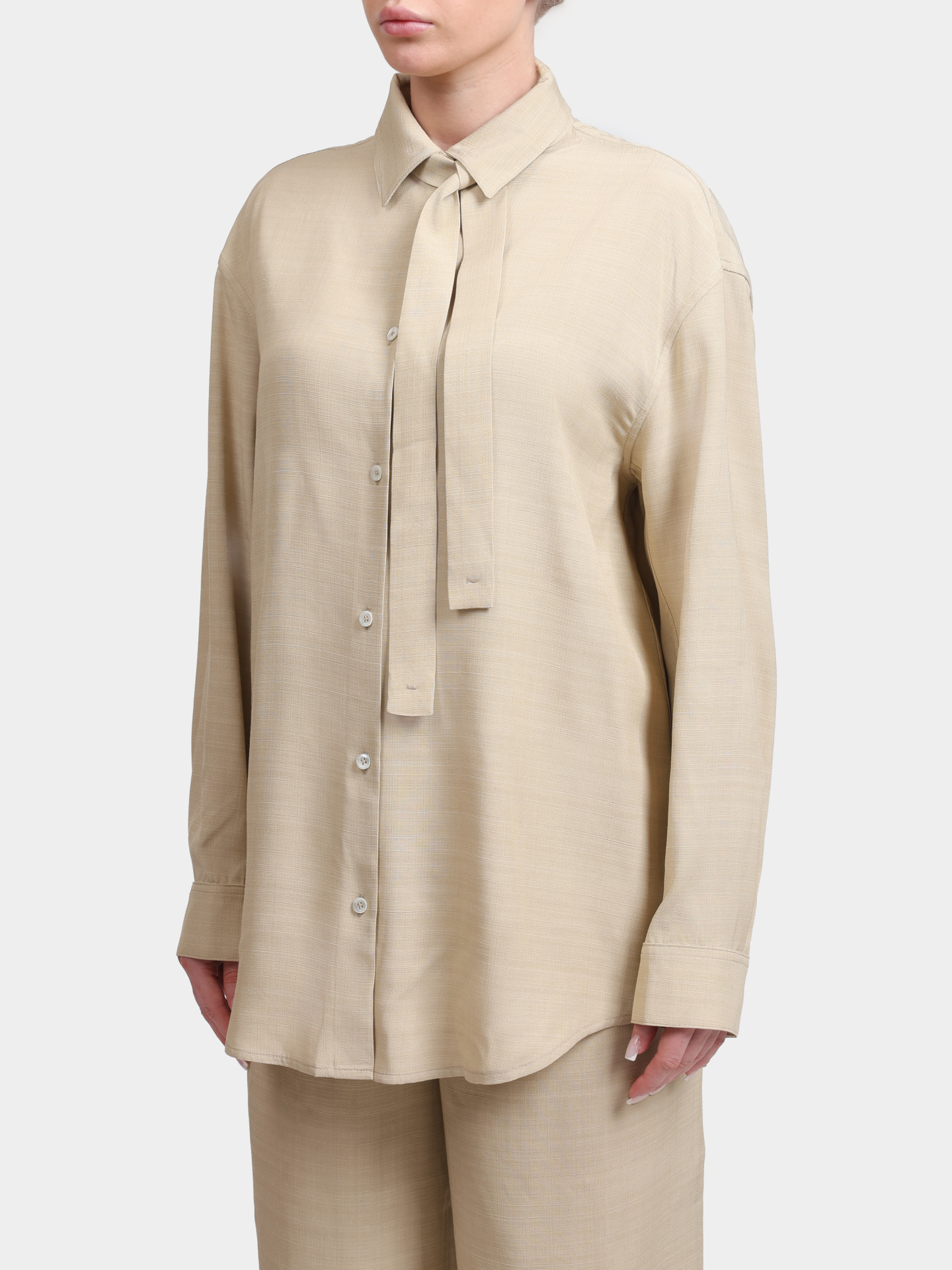 Блуза Herno CM000039D 12876 2000 бежевая женская свободного кроя — купить в интернет-магазине Verdistore