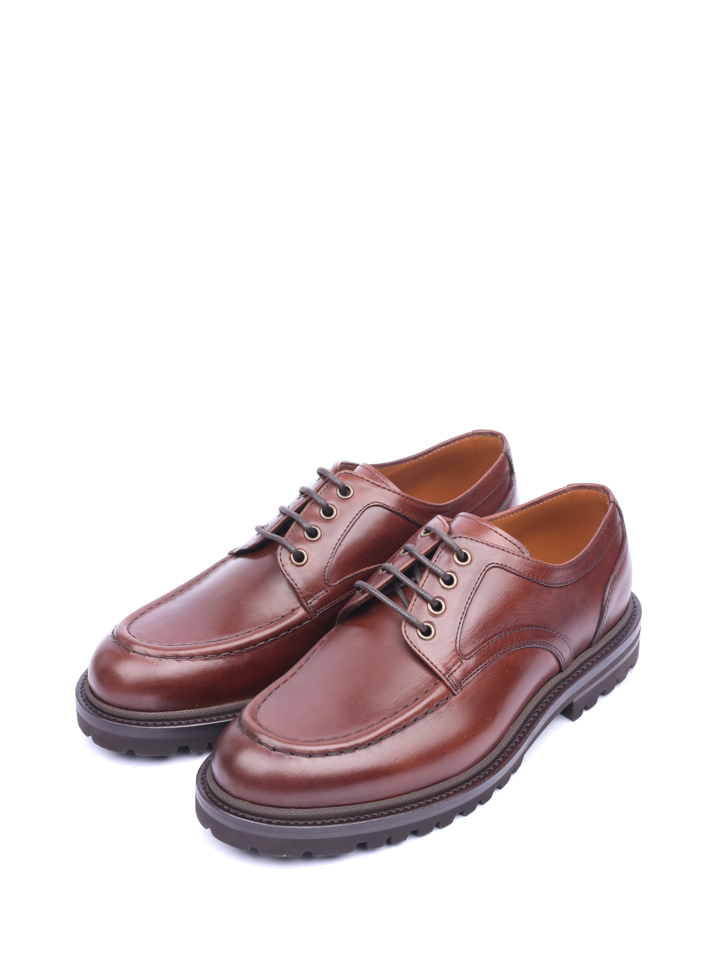 Дерби Brunello Cucinelli MZUCHRG814 C6396 коричневые мужские — купить в интернет-магазине Verdistore