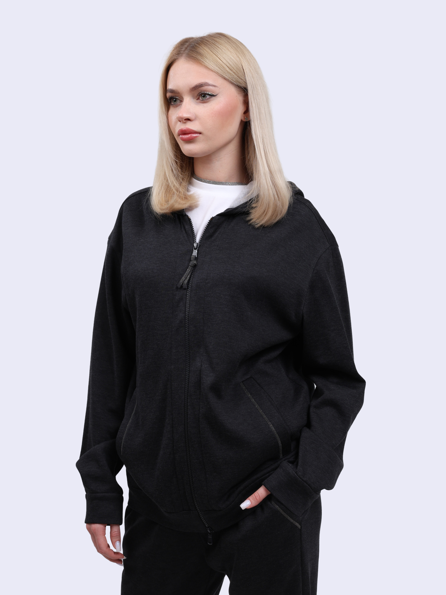 Толстовка Brunello Cucinelli MD828SB806 C8398 темно-серая женская — купить в интернет-магазине Verdistore