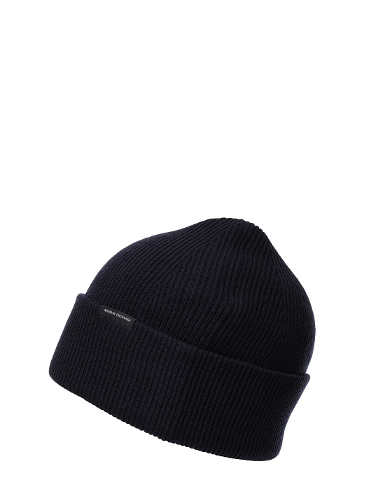 картинка Шапка Armani Exchange 954676 4F307 00035 темно-синяя мужская магазин Verdistore являющийся официальным дистрибьютором в России 