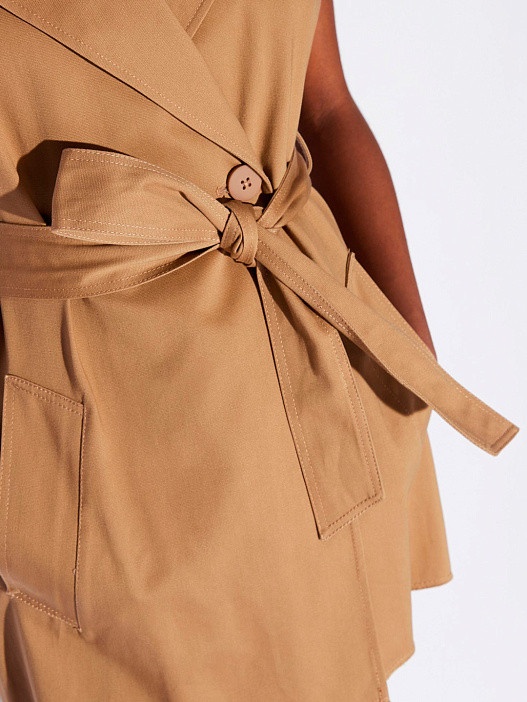 Жилет Armani Exchange 3GYQ21 песочный женский с поясом — купить в интернет-магазине Verdistore