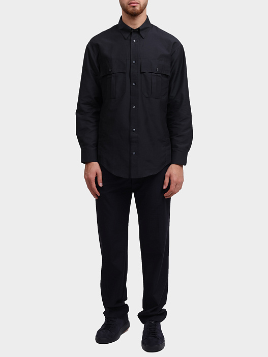 Рубашка Emporio Armani EM001530 AF14190 UC001 темно-синяя мужская — купить в интернет-магазине Verdistore