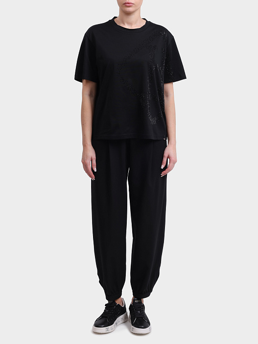 Брюки Herno PT000200D 33486 9300 черные женские с конпками снизу — купить в интернет-магазине Verdistore