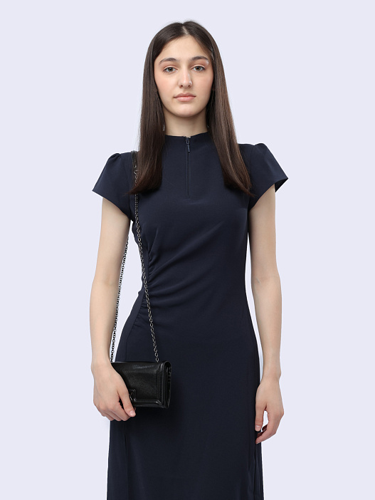 Платье Armani Exchange 3DYA05 YN9JZ 1593 синее женское с воротом-стойкой — купить в интернет-магазине Verdistore