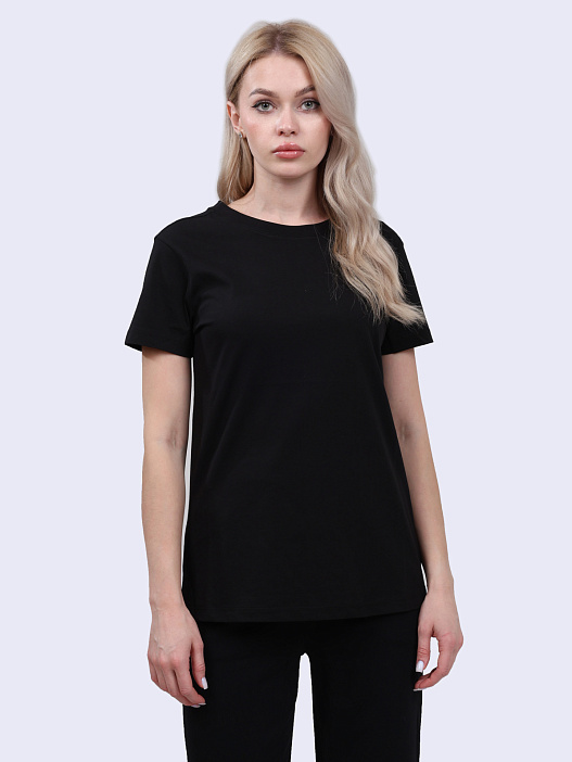 картинка Футболка Armani Exchange 6DYT47 YJDGZ 1200 черная женская хлопковая магазин Verdistore являющийся официальным дистрибьютором в России 