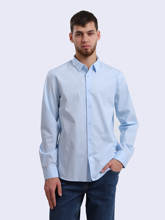 Рубашка Calvin Klein K10K110856 голубая мужская из хлопка — купить в интернет-магазине Verdistore