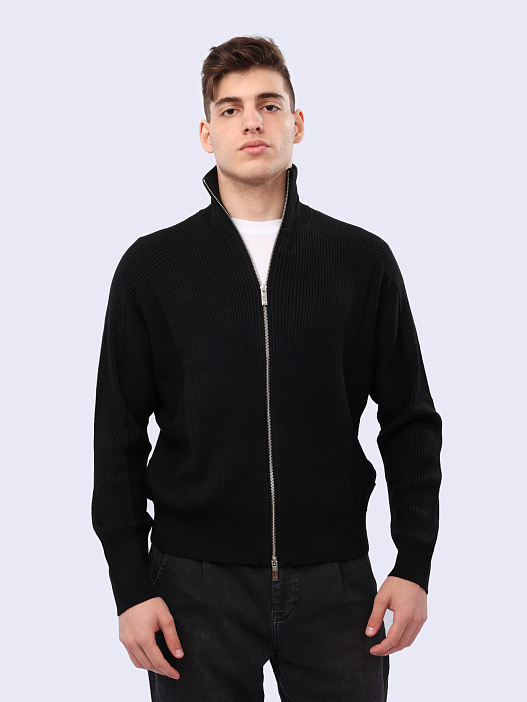 картинка Кардиган Armani Exchange 6DZE6G ZM5BZ 1200 черный мужской на молнии магазин Verdistore являющийся официальным дистрибьютором в России 