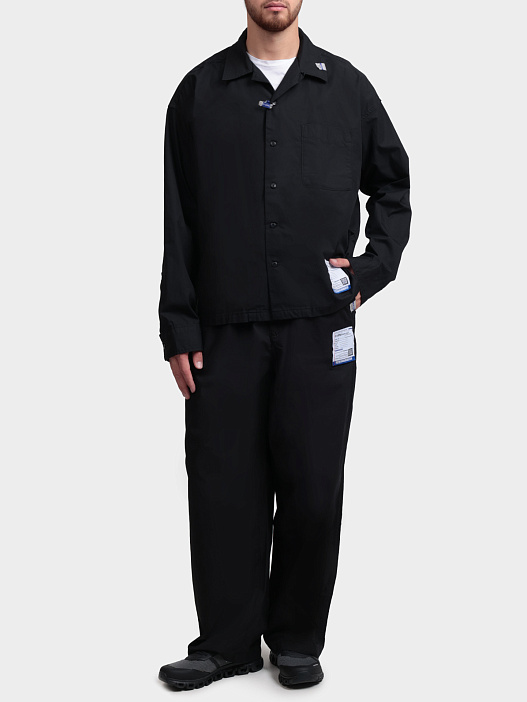 Рубашка MAISON MIHARA YASUHIRO I12SH011 BLACK черная мужская с карманом — купить в интернет-магазине Verdistore