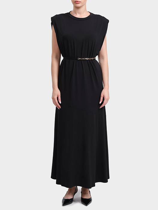 Платье Pinko 106493 A32D Z99 черное женское с акцентными плечами — купить в интернет-магазине Verdistore
