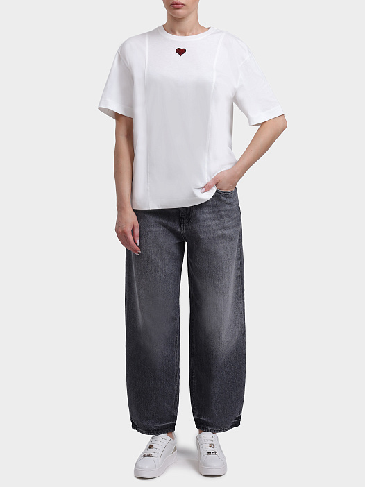 Футболка Pinko 105665 A326 Z05 хлопковая женская с вышивкой — купить в интернет-магазине Verdistore
