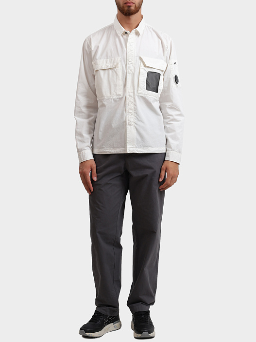 Рубашка C.P. Company 18CMOS142A 110143G 103 белая мужская из хлопка — купить в интернет-магазине Verdistore