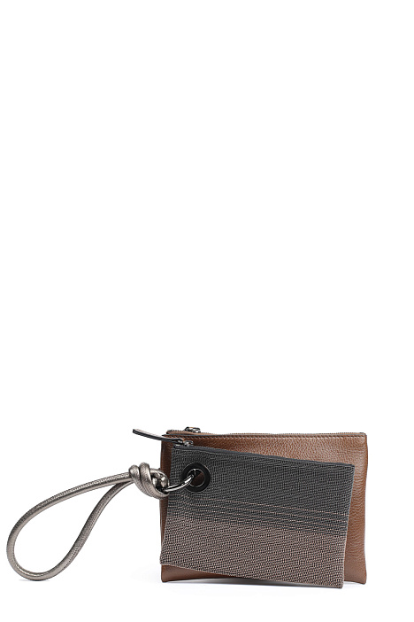 Клатч Brunello Cucinelli MBSCD3031 двойной женский из кожи — купить в интернет-магазине Verdistore