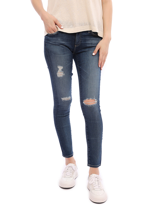 Джинсы AG REV1389 темно-синие женские с потертостями — купить в интернет-магазине Verdistore