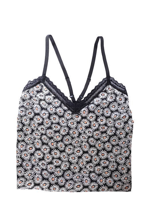 Майка из вискозы с принтом цветка — купить в интернет-магазине Verdistore