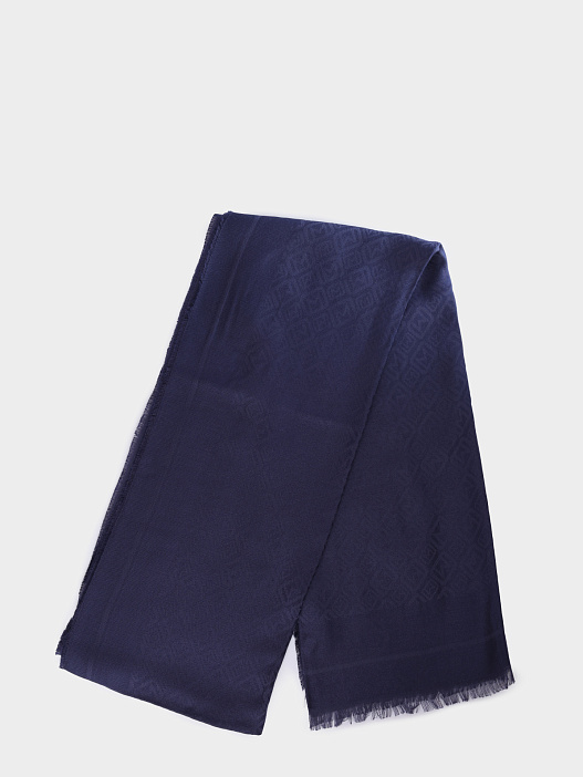 Шарф Marella MLAPAPILLA 004 темно-синий женский с монограммынм принтом — купить в интернет-магазине Verdistore