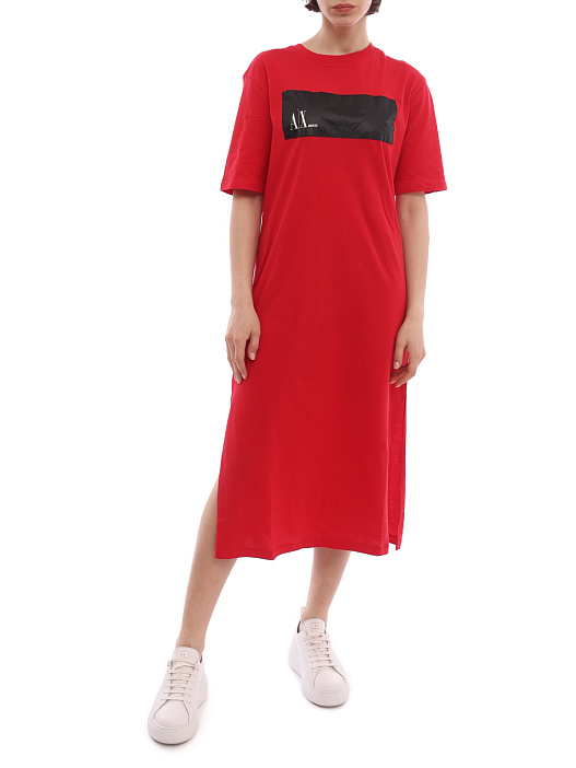 Платье Armani Exchange 3LYA76 YJ3RZ 14AC красное женское из хлопка — купить в интернет-магазине Verdistore