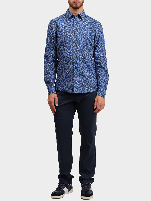 Рубашка Joop! 15 JJSH-138Hanson3-W 10019039 404 темно-синяя мужская с принтом — купить в интернет-магазине Verdistore