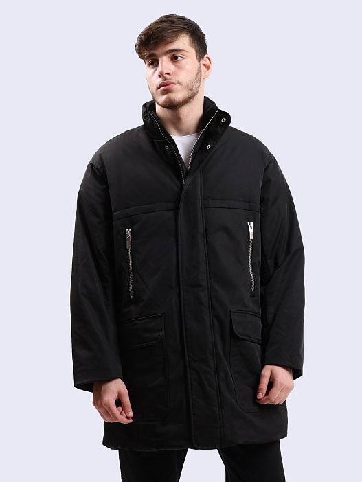 картинка Пуховик Armani Exchange XM000034 AF10324 UC001 мужской черный удлиненный магазин Verdistore являющийся официальным дистрибьютором в России 